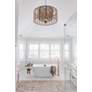 Crystorama Jayna 31 1/4" 8-Light Natural Jute Double Drum Chandelier in scene