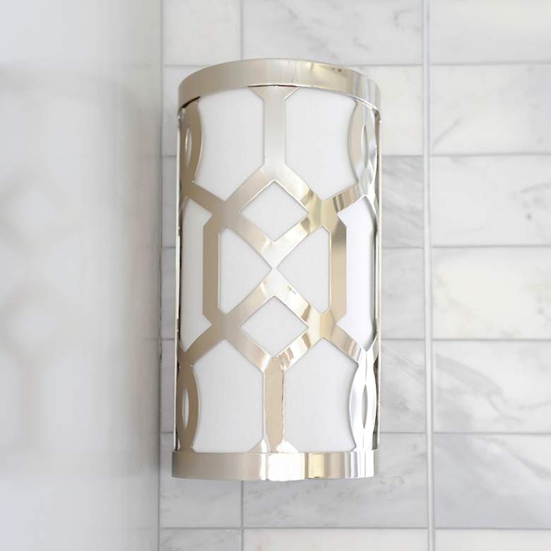 Image 1 Crystorama Jennings 12" High Polished Nickel Wall Sconce