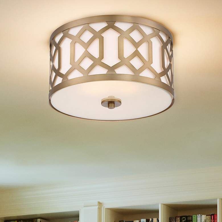 Image 1 Crystorama Jennings 16 1/4" Wide Aged Brass Ceiling Light