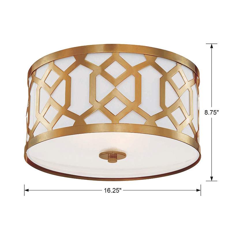 Image 6 Crystorama Jennings 16 1/4" Wide Aged Brass Ceiling Light more views