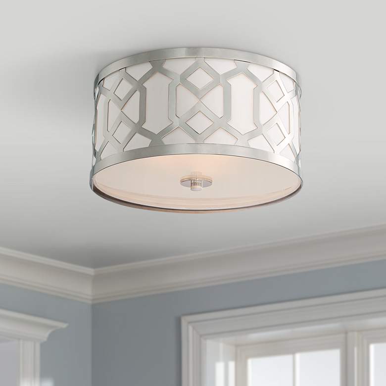 Image 1 Crystorama Jennings 16 1/4" Wide Nickel Ceiling Light