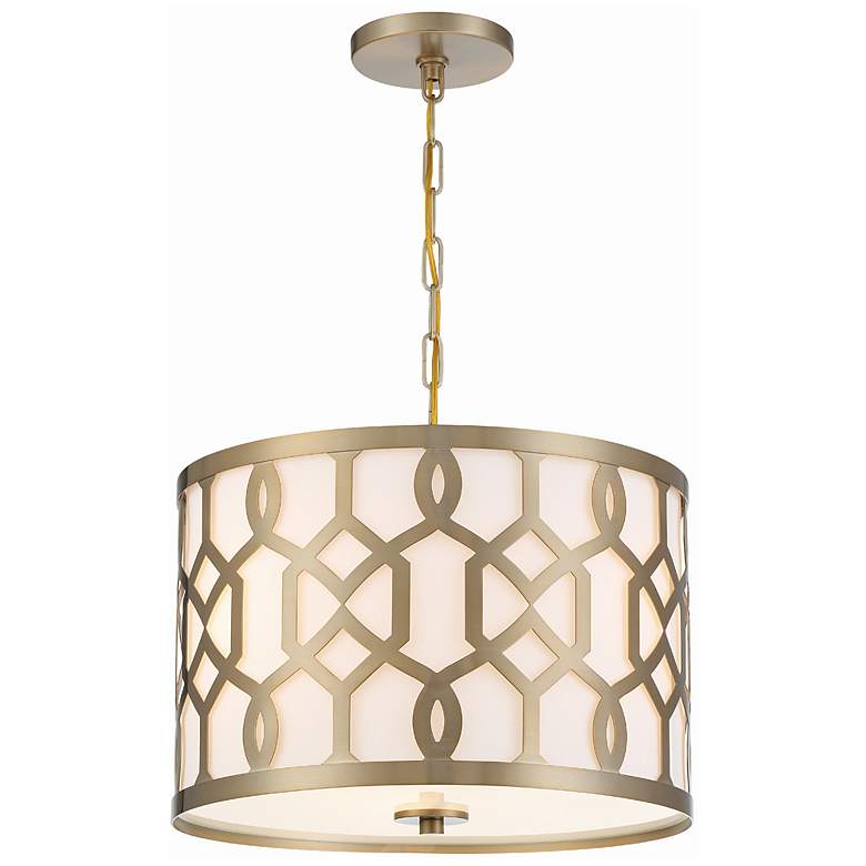 Image 2 Crystorama Jennings 18 1/4" Wide Aged Brass Drum Pendant Light