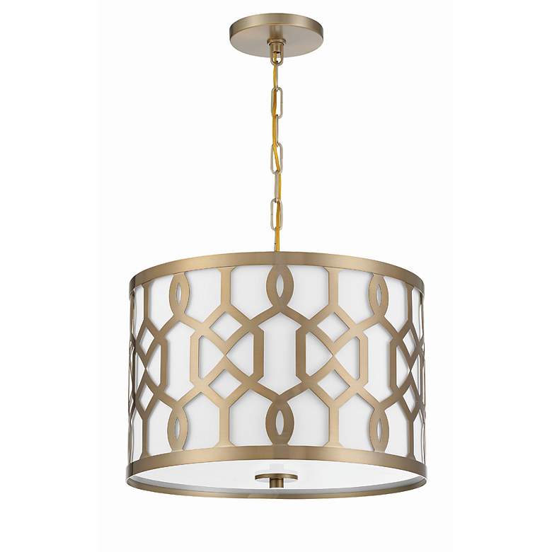 Image 4 Crystorama Jennings 18 1/4" Wide Aged Brass Drum Pendant Light more views