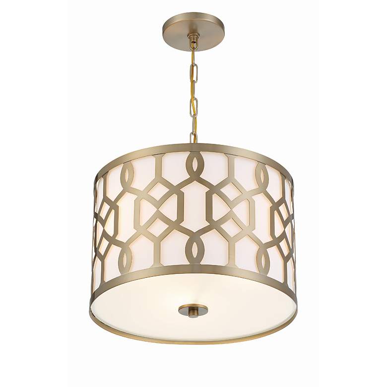 Image 5 Crystorama Jennings 18 1/4" Wide Aged Brass Drum Pendant Light more views