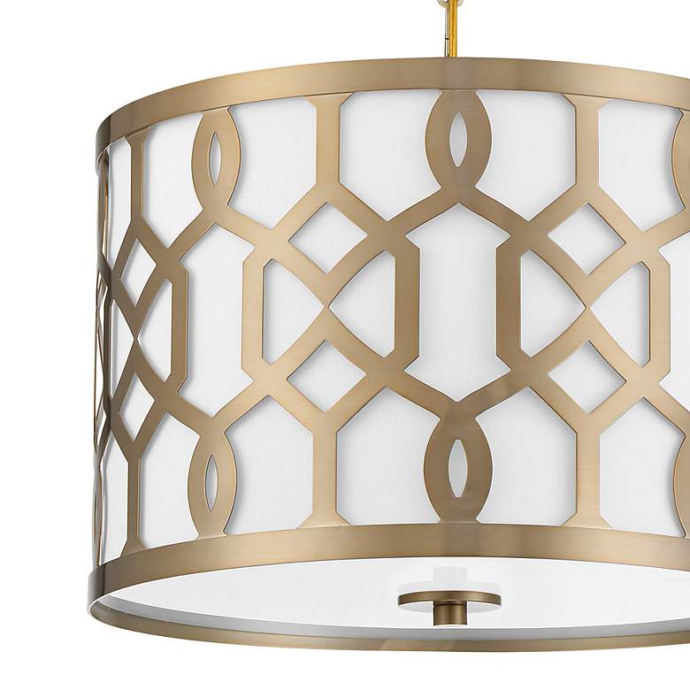 Image 6 Crystorama Jennings 18 1/4" Wide Aged Brass Drum Pendant Light more views