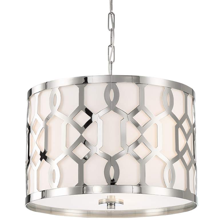 Image 1 Crystorama Jennings 18 1/4"W Polished Nickel Pendant Light
