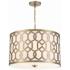 Crystorama Jennings 24 1/4" 5-Light Aged Brass and Linen Drum Pendant