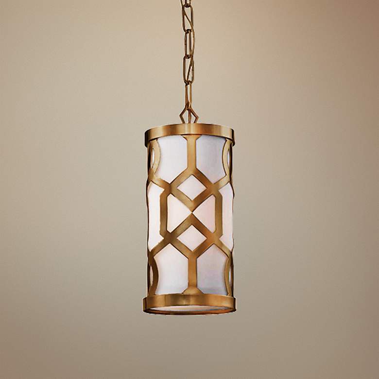 Image 1 Crystorama Jennings 6 1/4" Wide Aged Brass Mini Pendant