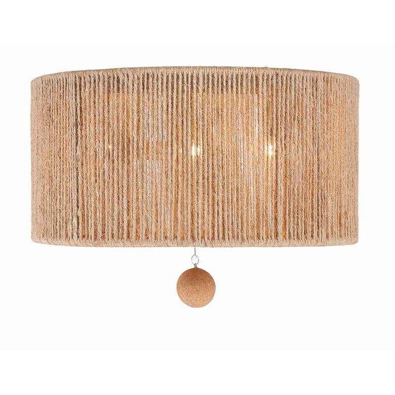 Image 3 Crystorama Jessa 16 inch Wide Natural Jute Rope Ceiling Light more views