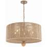 2_Crystorama Jessa 24" Wide Natural Jute Fabric Drum Pendant Light