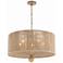 Crystorama Jessa 24" Wide Natural Jute Fabric Drum Pendant Light