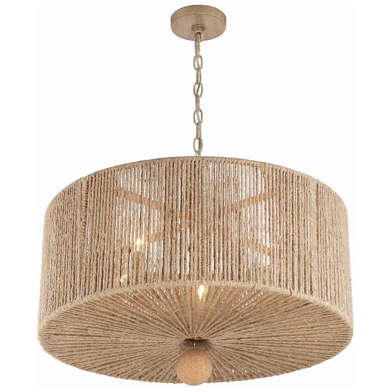 Image 3 Crystorama Jessa 24" Wide Natural Jute Fabric Drum Pendant Light more views