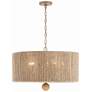 4_Crystorama Jessa 24" Wide Natural Jute Fabric Drum Pendant Light more views