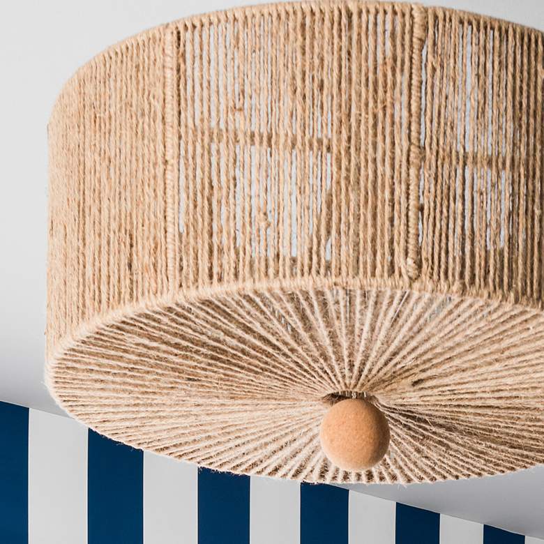 Image 5 Crystorama Jessa 24" Wide Natural Jute Fabric Drum Pendant Light more views