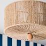 5_Crystorama Jessa 24" Wide Natural Jute Fabric Drum Pendant Light more views