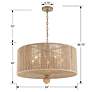 Crystorama Jessa 24" Wide Natural Jute Fabric Drum Pendant Light