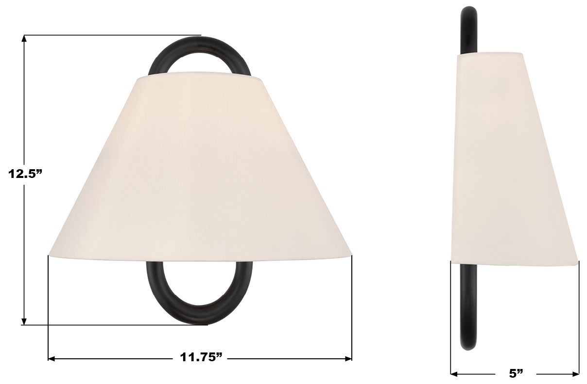 Crystorama Jojo 11.75'' Vibrant Gold + Matte Black Sconce