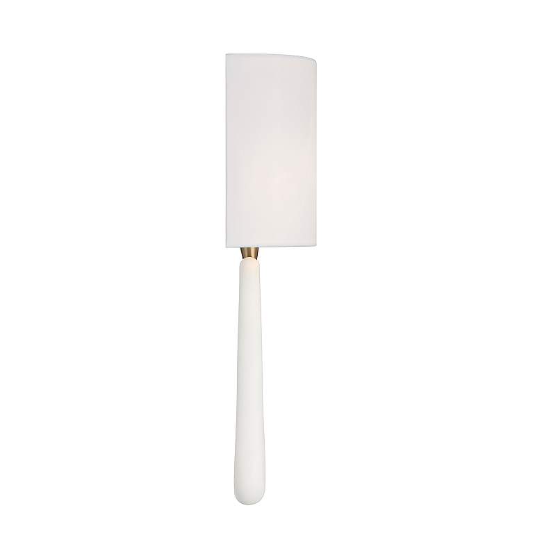 Image 5 Crystorama Jori 19 3/4" High Brass and Matte White Modern Wall Sconce more views