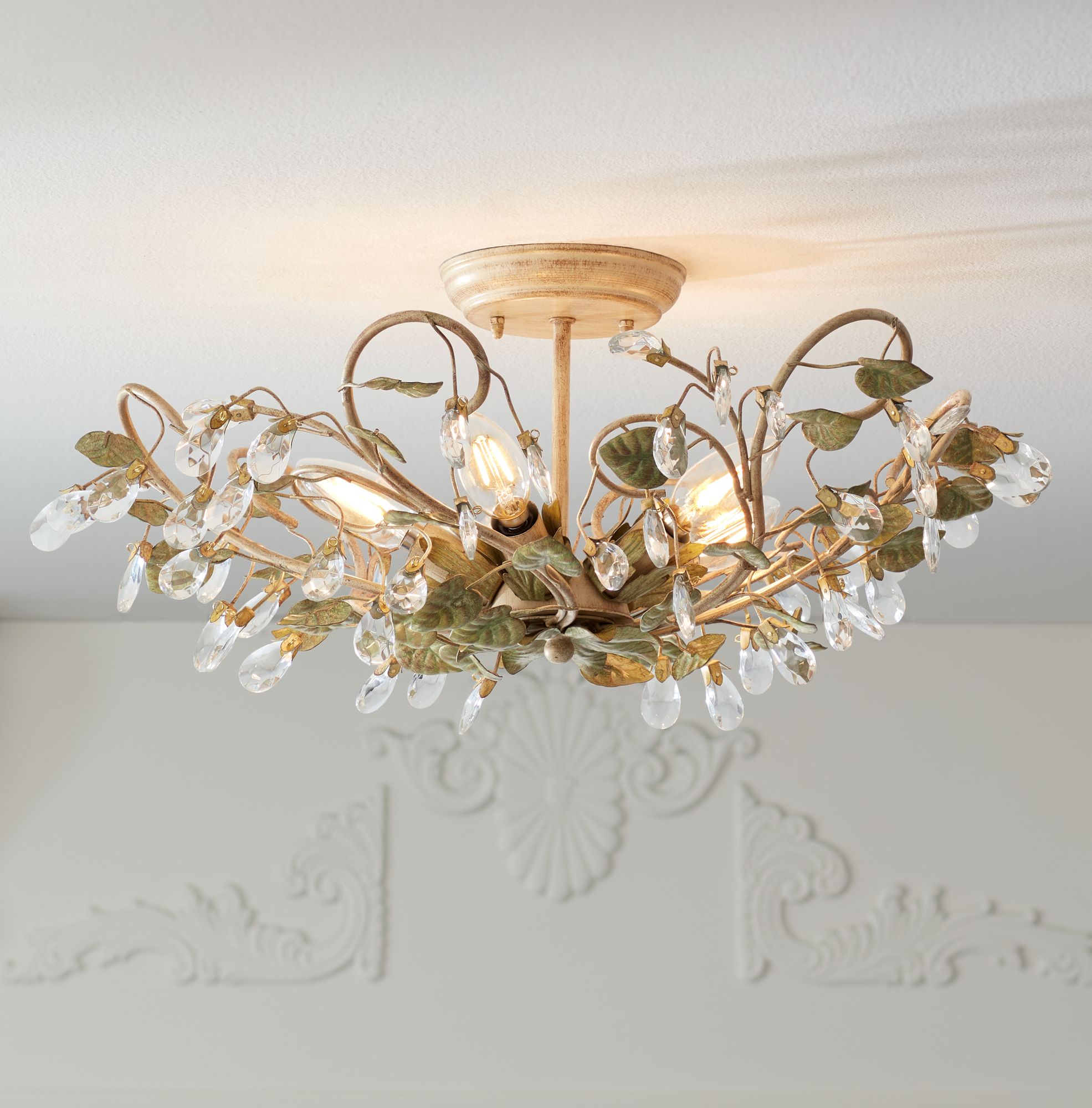 flush mount floral light fixture