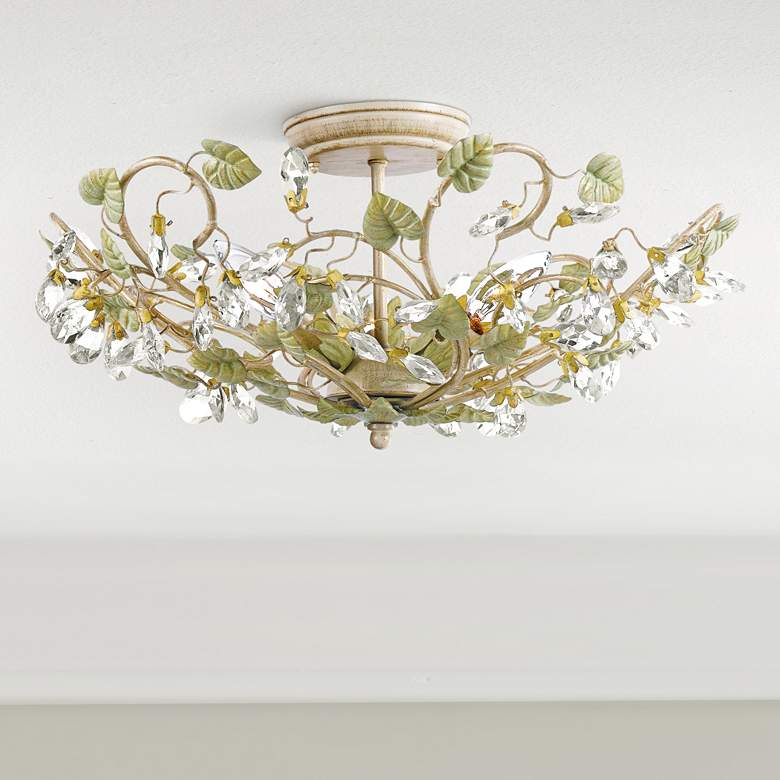 Image 5 Crystorama Josie 20 1/2 inch Wide Floral Crystal Ceiling Light more views