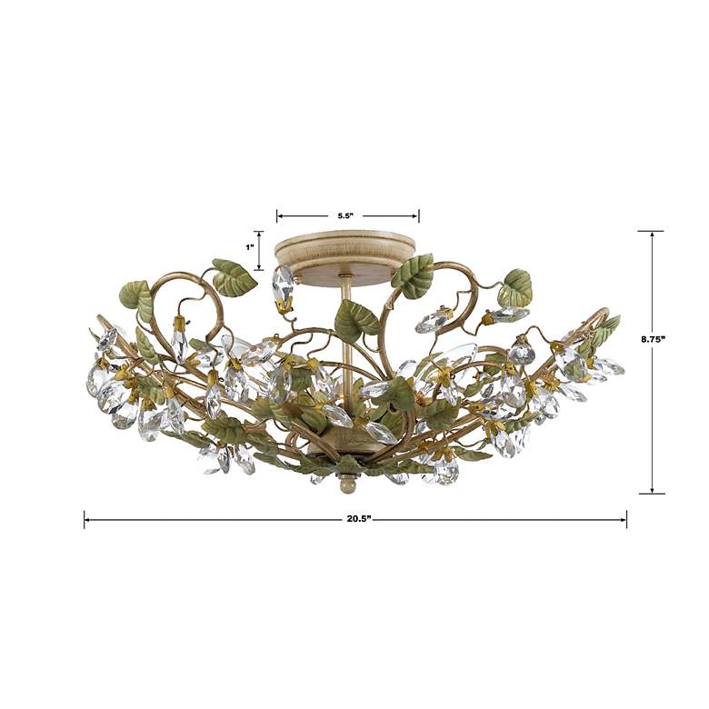 Image 7 Crystorama Josie 20 1/2" Wide Floral Crystal Ceiling Light more views