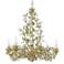 Crystorama Josie 25" Champagne Green Tea Leaf and Vine Chandelier