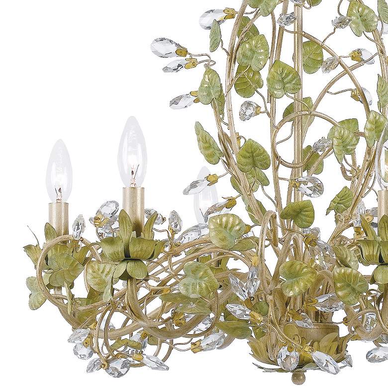 Image 4 Crystorama Josie 25" Champagne Green Tea Leaf and Vine Chandelier more views