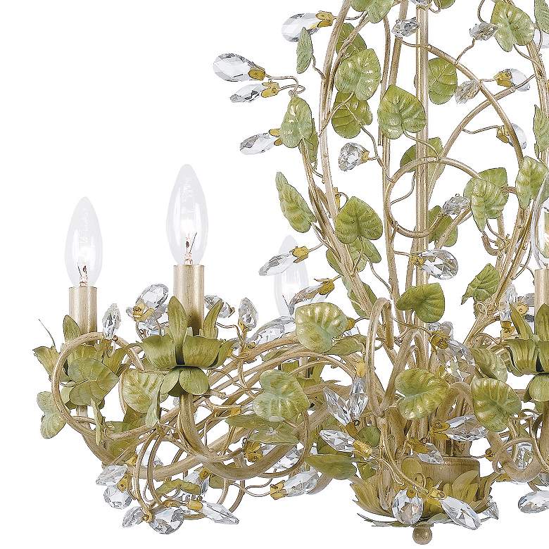 Image 4 Crystorama Josie 25 inch Champagne Green Tea Leaf and Vine Chandelier more views