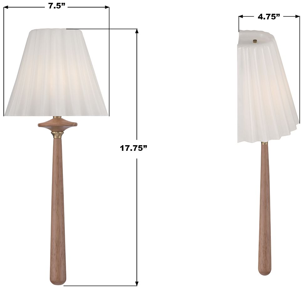 Image 7 Crystorama Jules 7.5'' LED Aged Brass + Wood Sconce more views