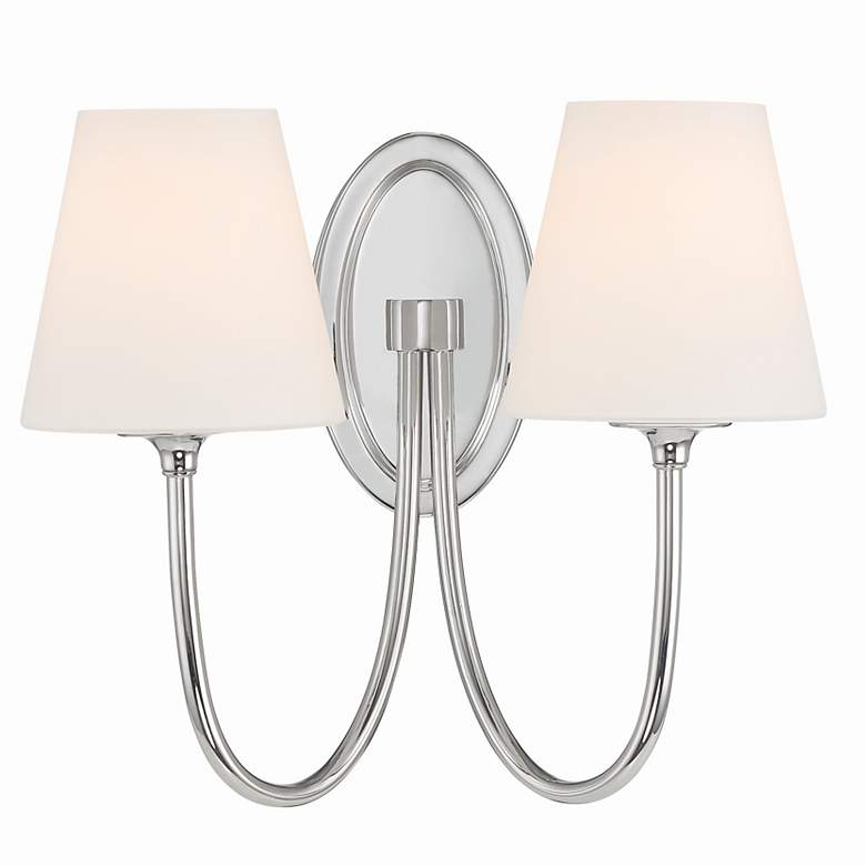 Image 1 Crystorama Juno 13" High Polished Nickel 2-Light Wall Sconce