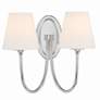 1_Crystorama Juno 13" High Polished Nickel 2-Light Wall Sconce