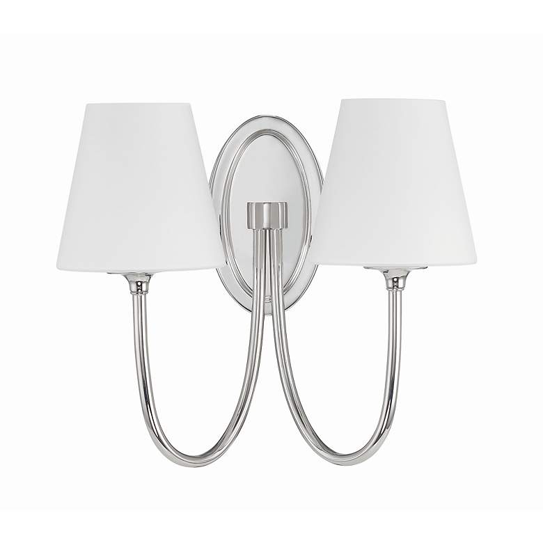 Image 2 Crystorama Juno 13" High Polished Nickel 2-Light Wall Sconce more views