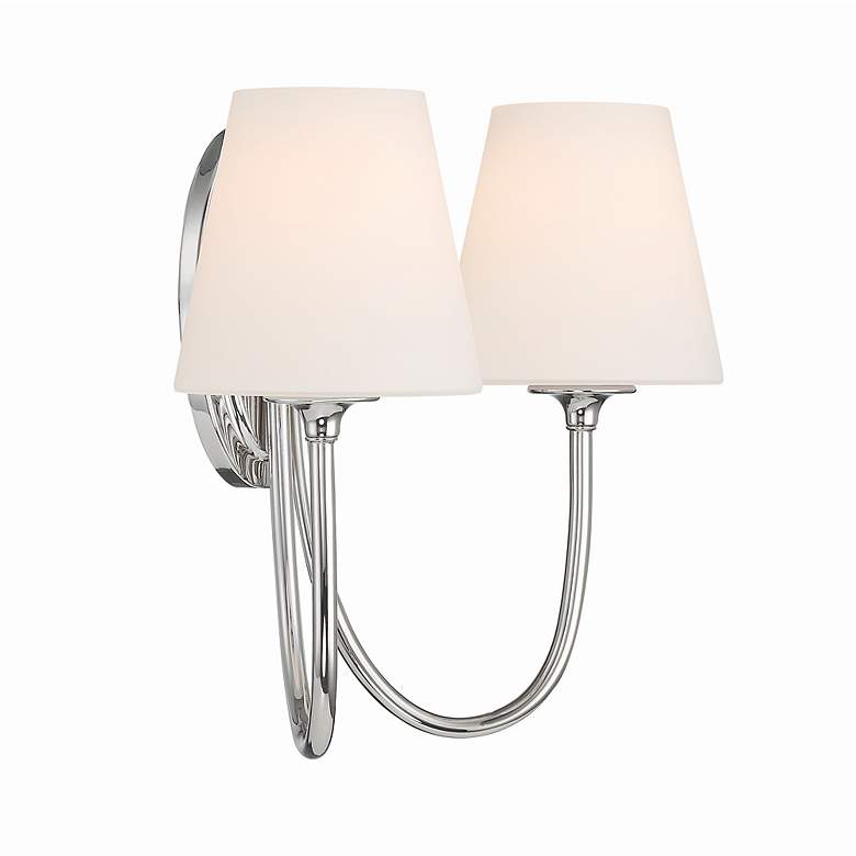 Image 4 Crystorama Juno 13" High Polished Nickel 2-Light Wall Sconce more views