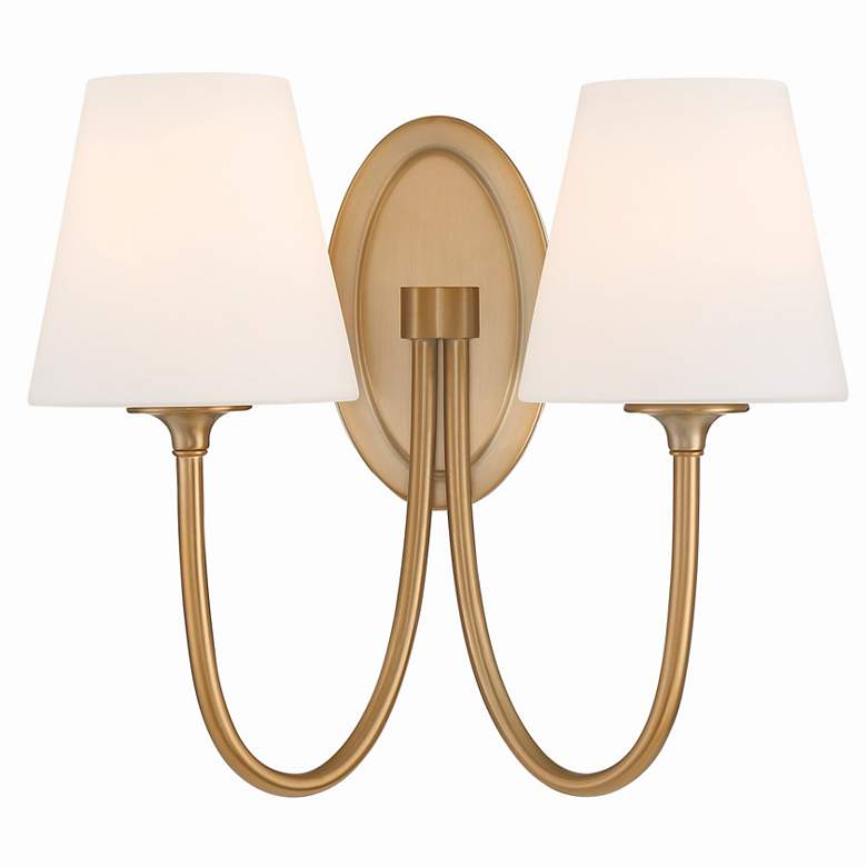 Image 1 Crystorama Juno 15" High Vibrant Gold 2-Light Wall Sconce