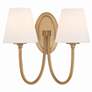 1_Crystorama Juno 15" High Vibrant Gold 2-Light Wall Sconce