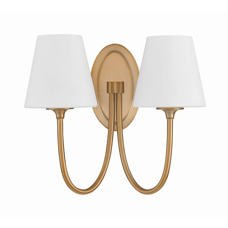 Image 2 Crystorama Juno 15" High Vibrant Gold 2-Light Wall Sconce more views