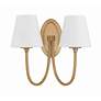 2_Crystorama Juno 15" High Vibrant Gold 2-Light Wall Sconce more views
