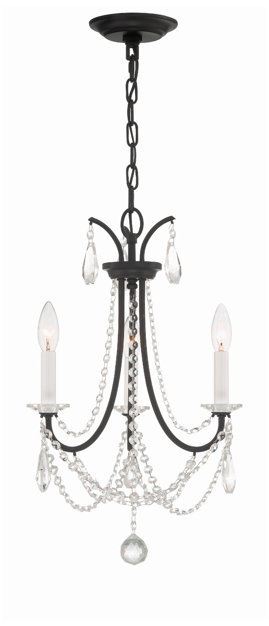 Crystorama Karrington 14'' Matte Black Chandelier