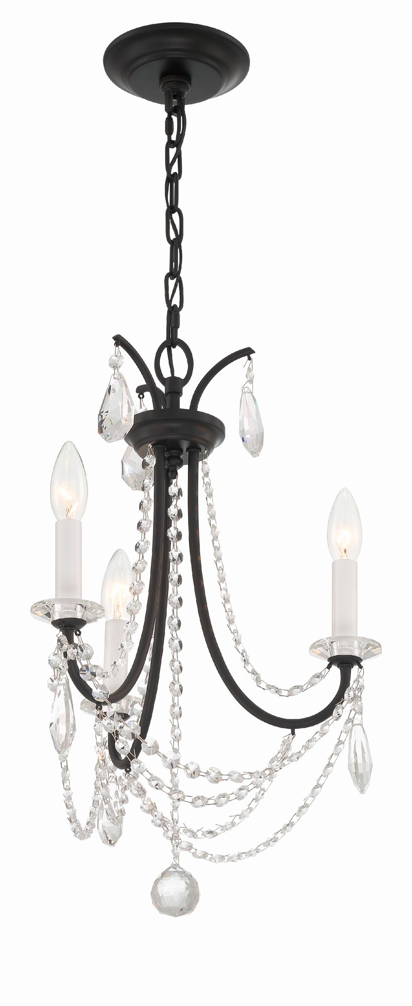 Image 2 Crystorama Karrington 14'' Matte Black Chandelier more views
