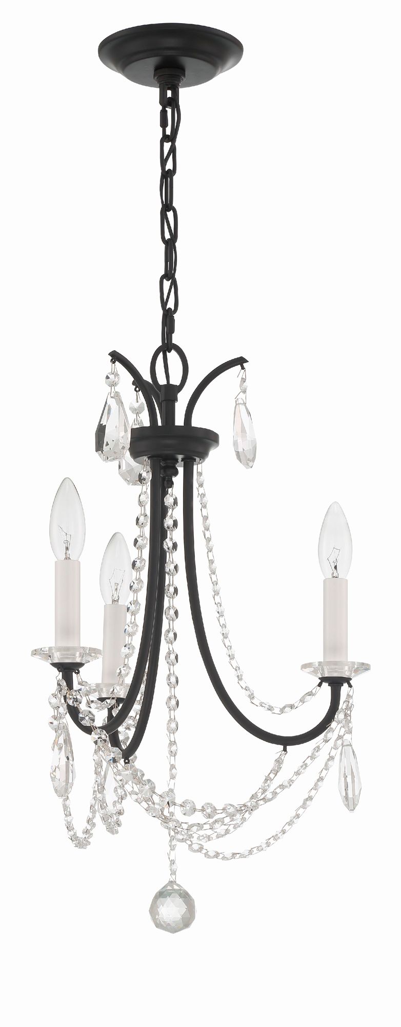 Image 4 Crystorama Karrington 14'' Matte Black Chandelier more views
