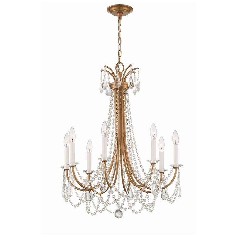 Image 1 Crystorama Karrington 26" Wide Aged Brass 8-Light Chandelier
