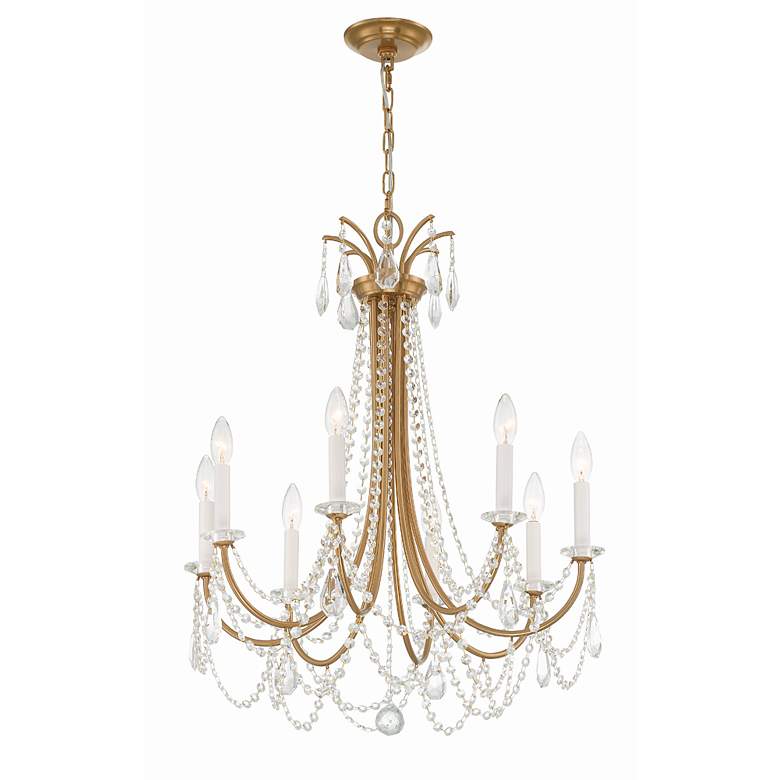 Image 2 Crystorama Karrington 26" Wide Aged Brass 8-Light Chandelier more views