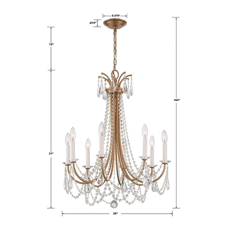 Image 7 Crystorama Karrington 26" Wide Aged Brass 8-Light Chandelier more views
