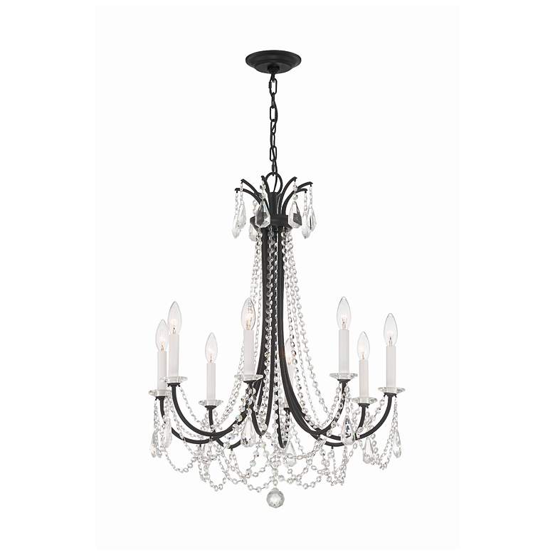 Image 3 Crystorama Karrington 26"W Matte Black 8-Light Chandelier