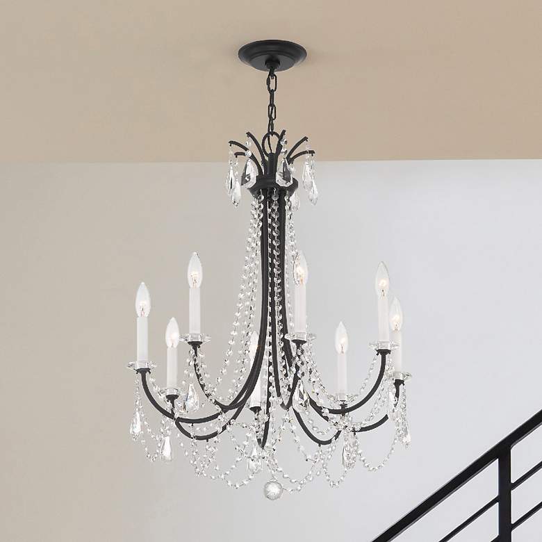 Image 2 Crystorama Karrington 26"W Matte Black 8-Light Chandelier