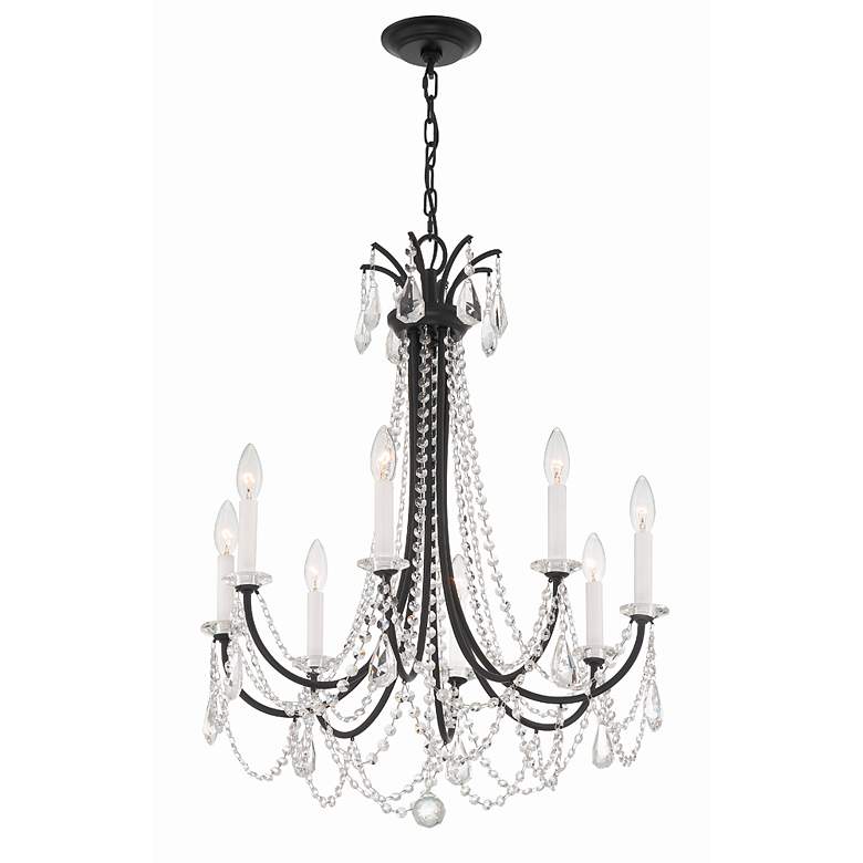 Image 4 Crystorama Karrington 26"W Matte Black 8-Light Chandelier more views