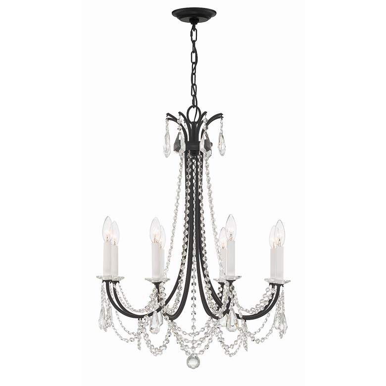 Image 5 Crystorama Karrington 26"W Matte Black 8-Light Chandelier more views