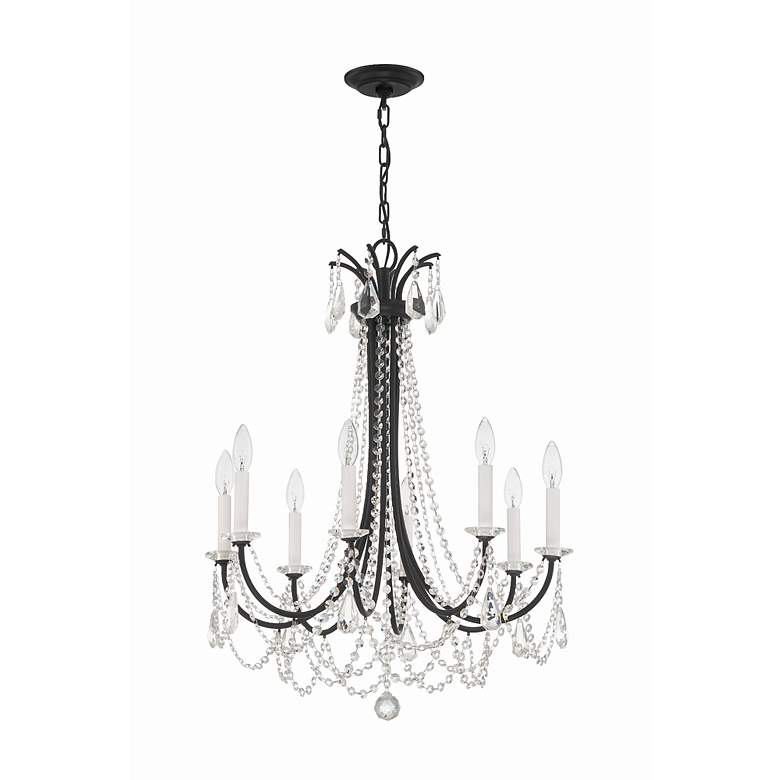 Image 6 Crystorama Karrington 26"W Matte Black 8-Light Chandelier more views