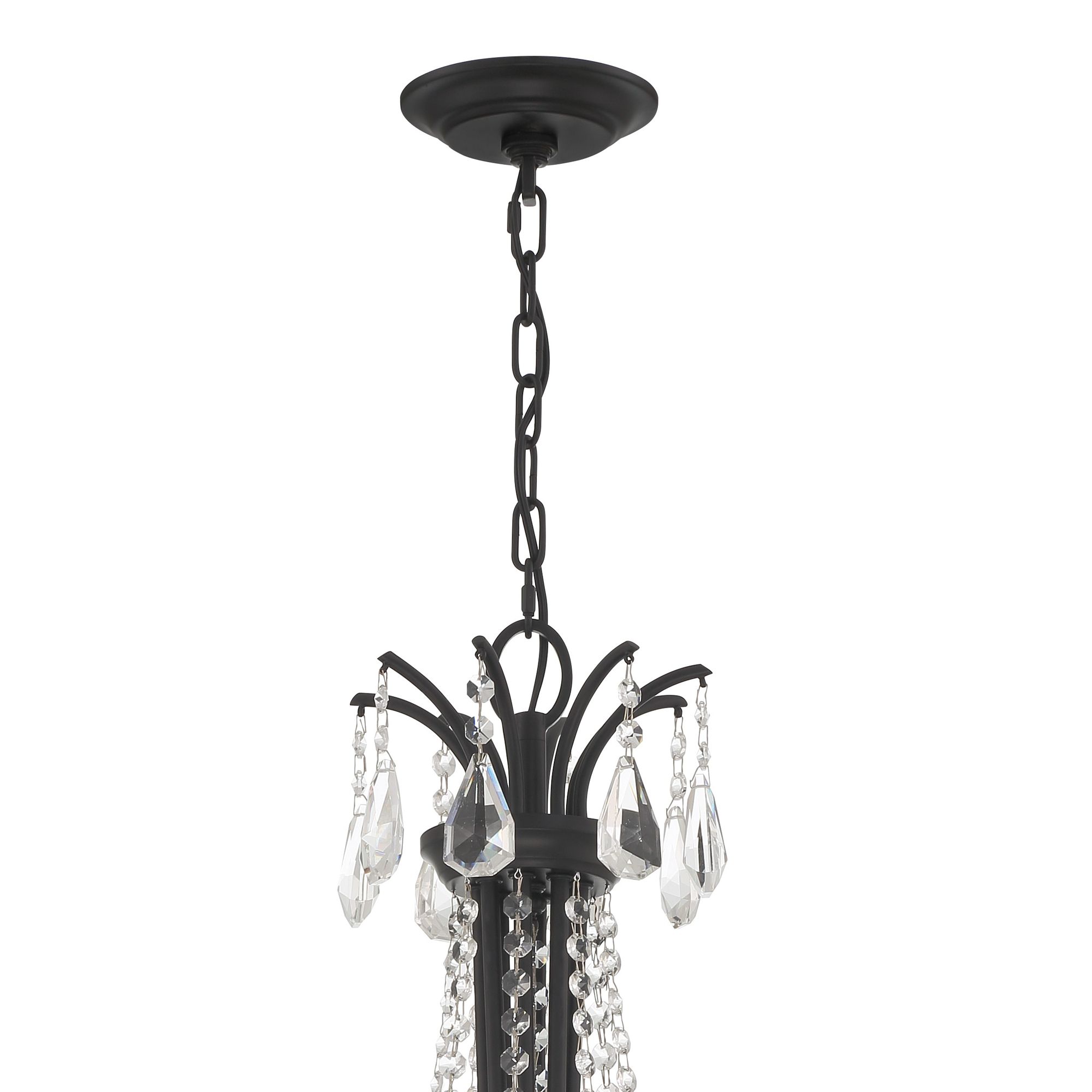 Crystorama Karrington 26"W Matte Black 8-Light Chandelier in scene