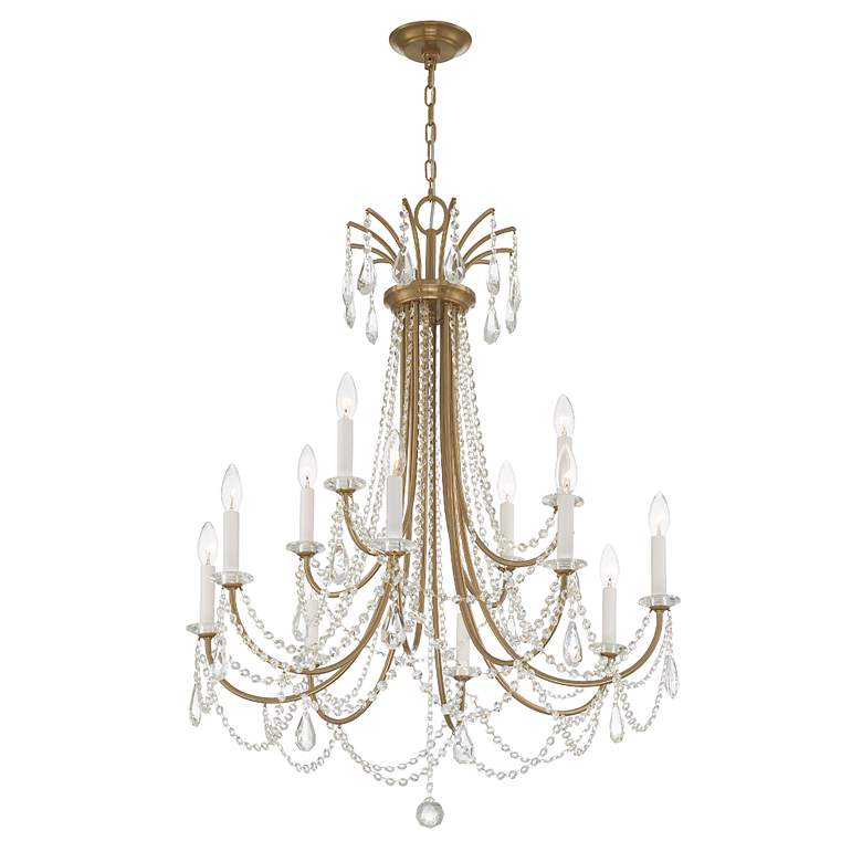 Image 3 Crystorama Karrington 30"W Aged Brass 12-Light Chandelier more views